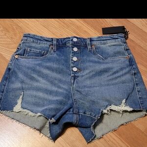 Blank NYC Distressed Blue Jean Shorts